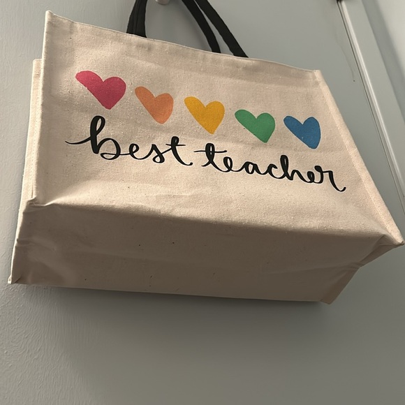 Best Teacher Canvas Tote Bag - Picture 12 of 16